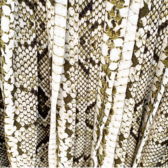 J Crew Snake Python Pleated Midi Skirt A Line - Picture 3 of 5